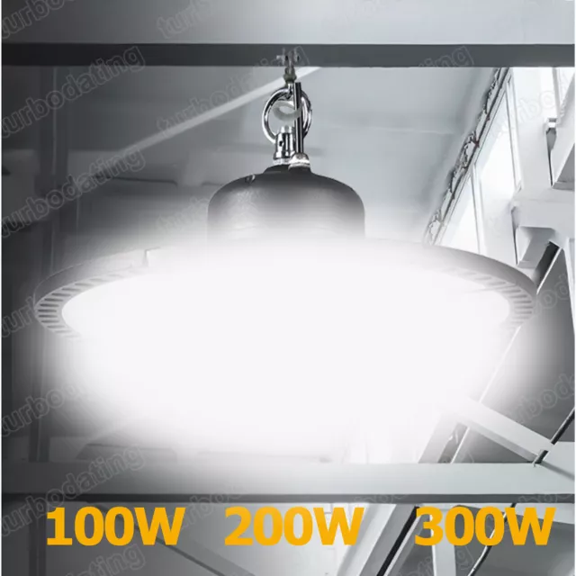 100W 200W 300W UFO LED Hallenbeleuchtung Deckenstrahler Werkstatt Industrielampe