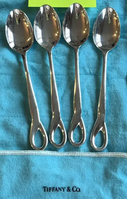 4 Tiffany & Co. Padova Elsa Peretti Sterling Silver Teaspoons 6 1/4"