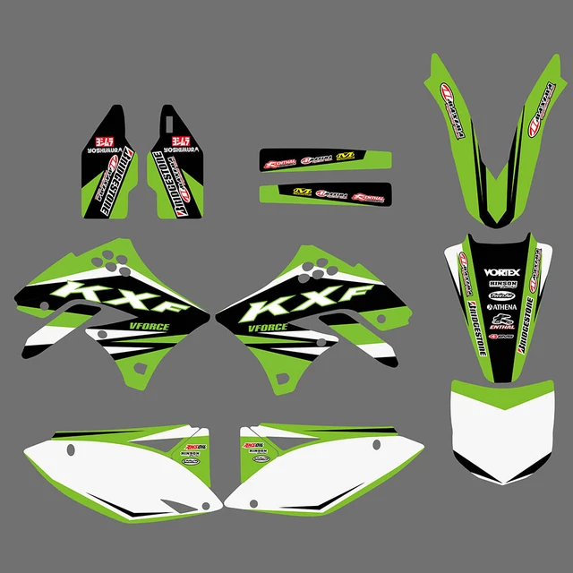 Team Graphics Backgrounds Decals Stickers For Kawasaki KX250F KXF250 2009-2012