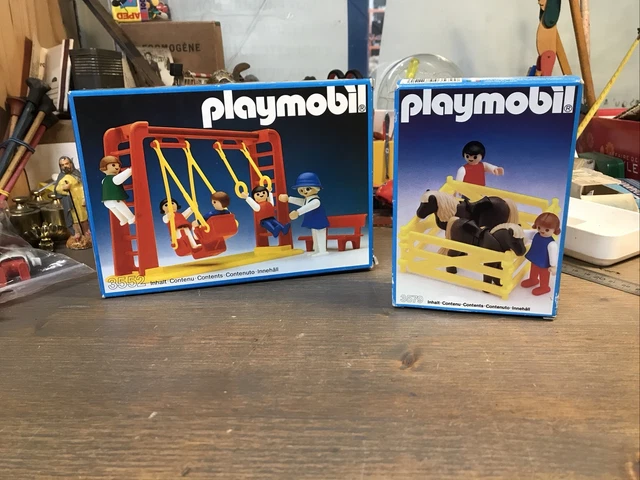 Lot De 2 Boîtes Playmobil Vintage 3552 Et 3497 – Trains Et Western
