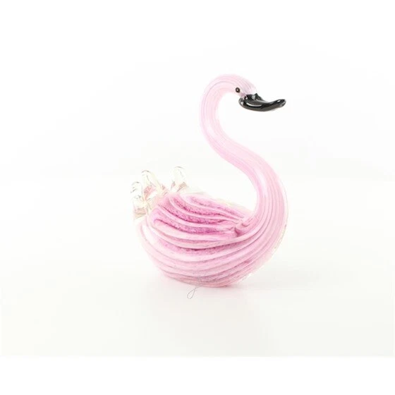 9973819 Vidrio Figura Muran. Estilo Rosa Cisne 18x8x17cm