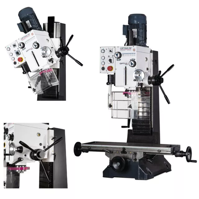 Optimum OTPImill MB 4 Präzisions-Bohr-Fräsmaschine m. zweistufigem Antriebsmotor