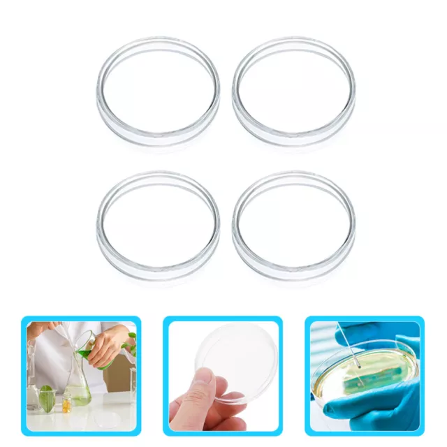 4 Pcs Petri Dish Experiment High Borosilicate Culture