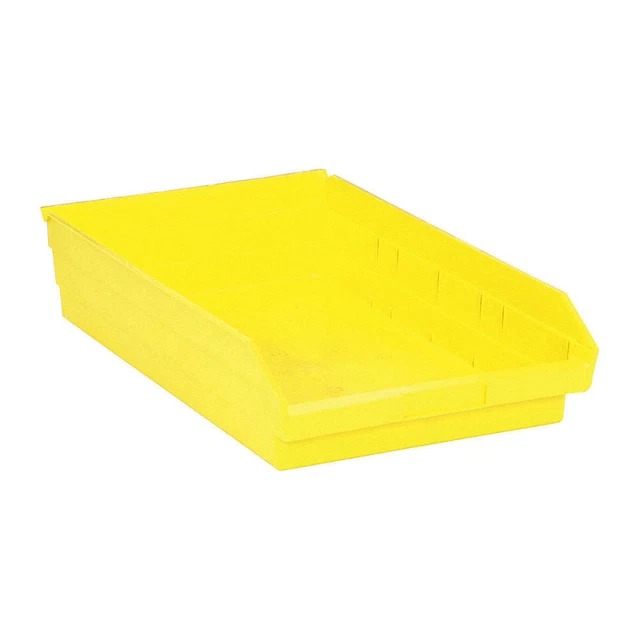 QUANTUM STORAGE SYSTEMS QSB110YL Shelf Bin,Yellow,Polypropylene,4 in