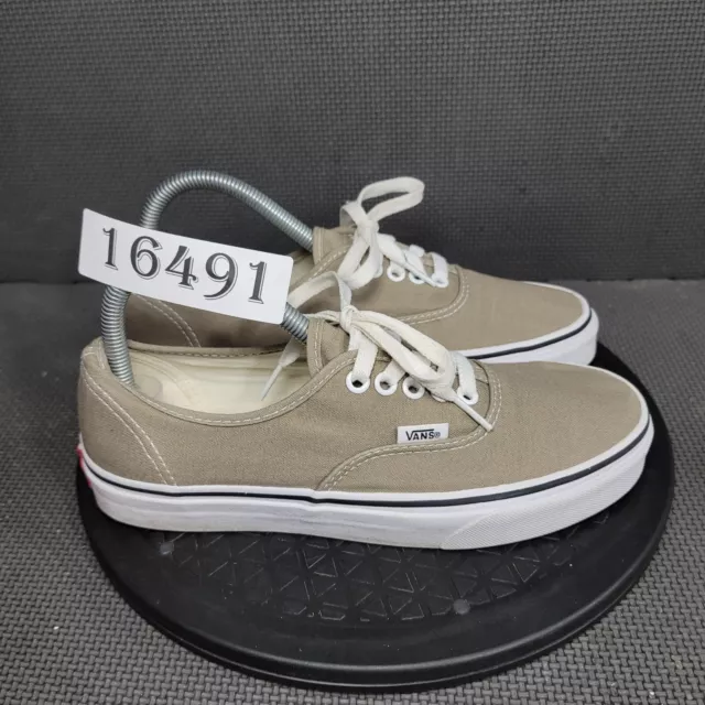 Vans Authentic Shoes Womens Sz 8.5 Beige White Canvas Sneakers