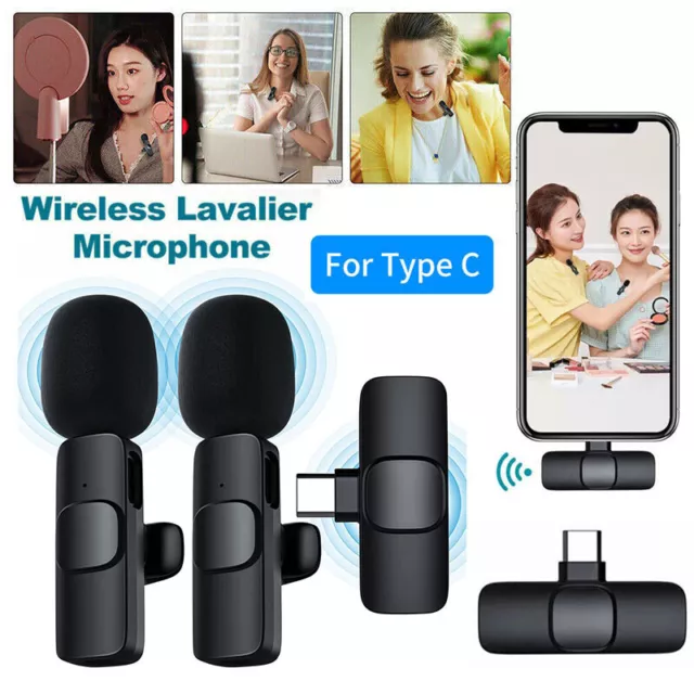 Mini Wireless Lavalier Microphone Mic For Android Type C Mobile Phone Recording