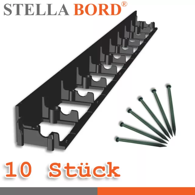 Stella Bord 10 X Borde Del Césped 6x100cm Envolvente Remolacha Filo + 50 Uñas