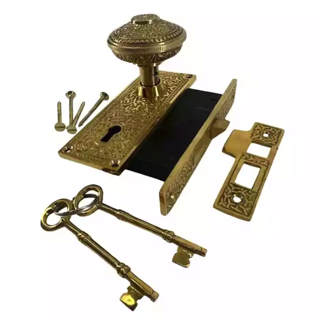 Victorian Rice Door Privacy Lock with Full Mortised Lock