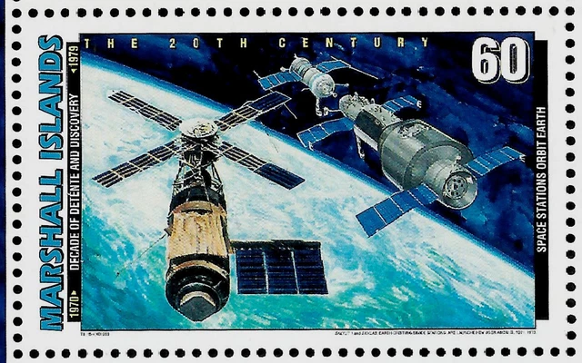 Weltraum Raumstationen umkreisten die Erde Marke Marshallinseln Postfrisch