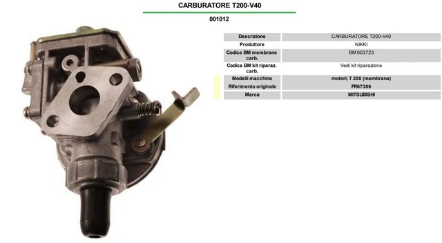 Carburateur De Rechange Pour Mitsubishi T200 - Compatibilité Vérifiée - Pièce Qualité Supérieure
