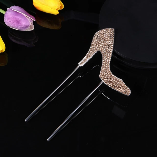 1 pezzo scarpe con tacco alto torta topper glitter lega strass