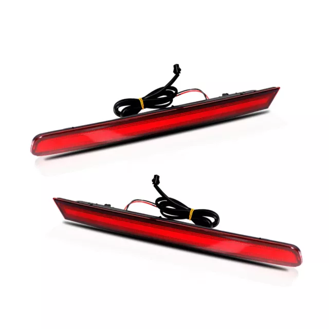 2Pcs Sides LED Bumper Reflectors Rear Fog Lights Kit For 2011-2015 Ford Explorer 3