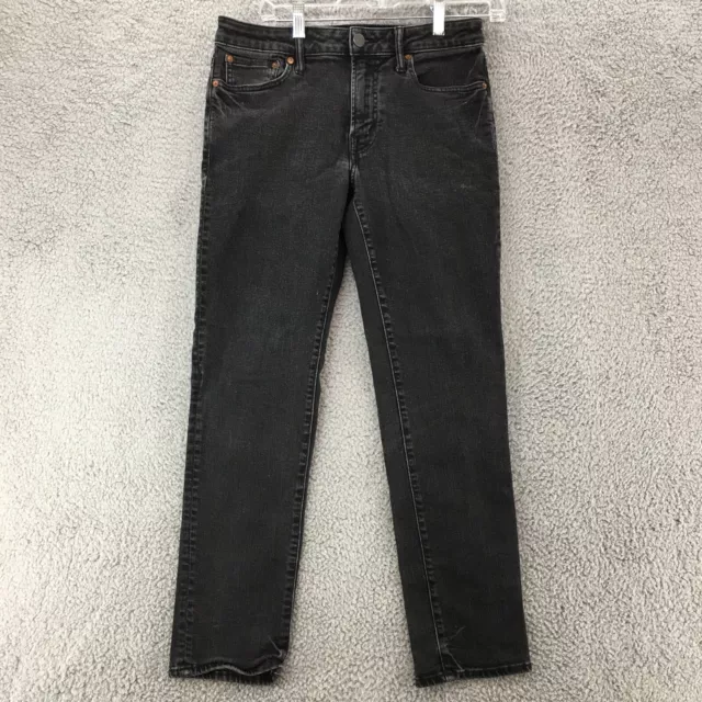 American Eagle Airflex+ Slim Straight Jeans Mens 30x30 Black Denim Mid Rise Zip