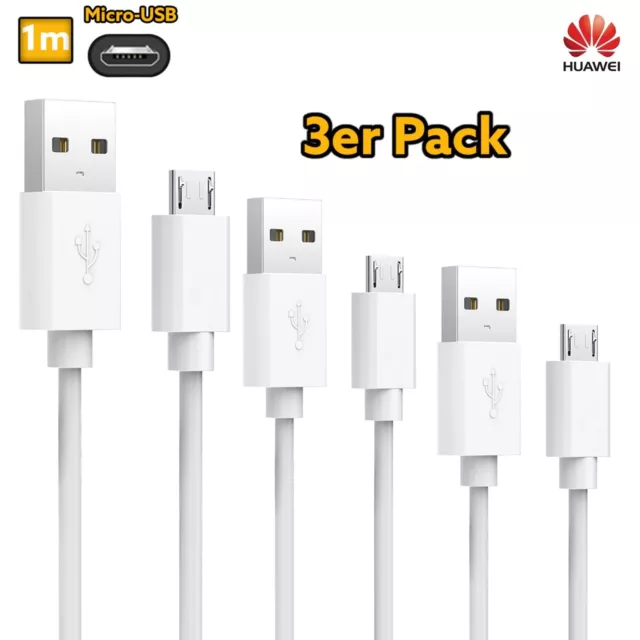 3x Original Huawei Kabel 1m Micro-USB Ladekabel für Y5 Y6 Y9 Honor 6 7 8 9 Lite