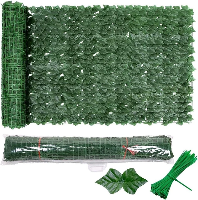 1*3m Künstliche Efeu Hecke Sichtschutz Windschutz Balkonverkleidung Blätterzaun