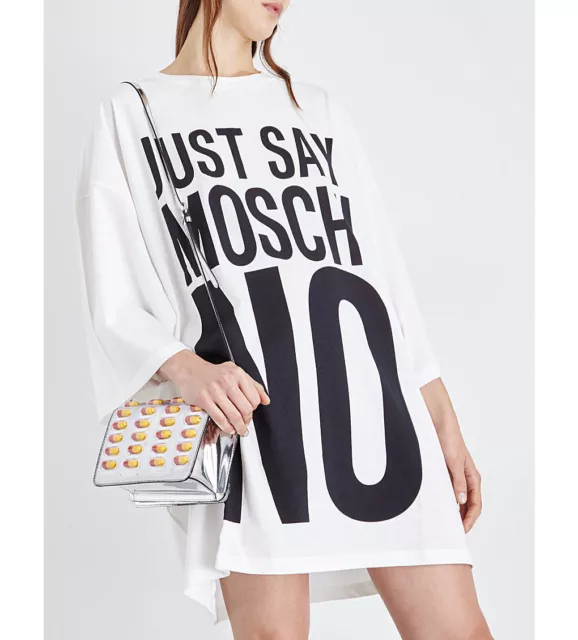 $295 SS17 Moschino Couture X Jeremy Scott #JUSTSAYMOSCHI-NO JERSEY TSHIRT DRESS