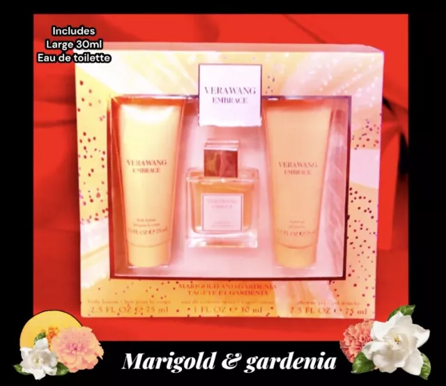 Vera Wang EMBRACE Marigold & Gardenia Gift Set: 30ml EDT Perfume,lotion,shwr’gel