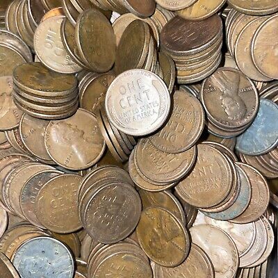 Lot of 100 Wheat Cent Pennies Random Unsearched  P,D,S 2 Rolls Copper Penny