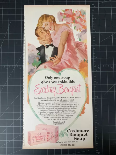 Vintage 1950s Cashmere Bouquet Soap Print Ad