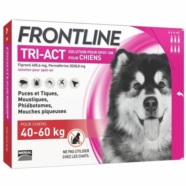 Pipetta per Cani Frontline Tri-Act 40-60 Kg 6 Unità