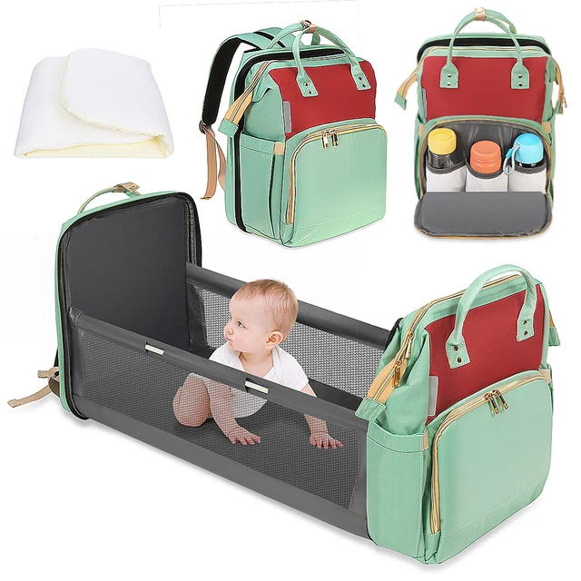 Baby Diaper Bag Multi-Function Waterproof Travel Foldable Backpack +Changin