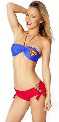 Summer '14 Supergirl Braid Band Dc Comics Superman Bikini Bathing Suit Swimwear