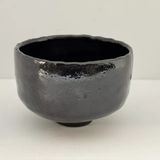 Japanese Tea Ceremony Chawan Tea Bowl Raku ware Black glaze Chado Sado 3