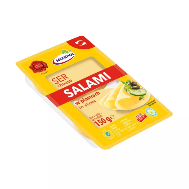 Mlekpol Salami cheese, slices 150g  1/2/4/6/8/10/12/14/16/18/20/22/24