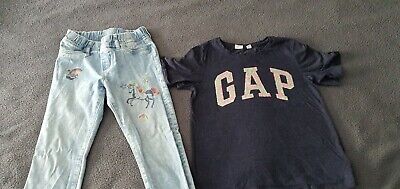 Le ragazze Bundle Set GAP KIDS Leggings in Jeans Unicorno e GAP T-shirt Età 10