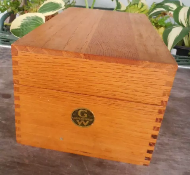 Vintage Globe Wernicke Oak Wood Index Recipe Card File Box Peerless No. 7310-C