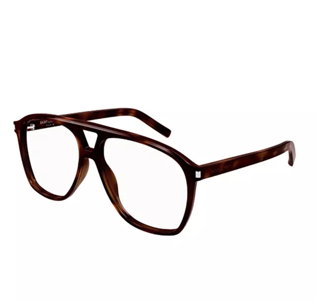 New Saint Laurent Sl476 Opt 002 Dark Havana Aviator Eyeglasses Sl  476 002