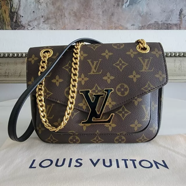 LOUIS VUITTON Monogram Canvas Passy PM Chain Crossbody Shoulder Bag