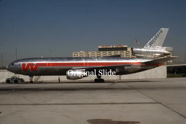 Aircraft Slide - Western Airlines DC-10 N912WA @ Los Angeles 1986  (B129)