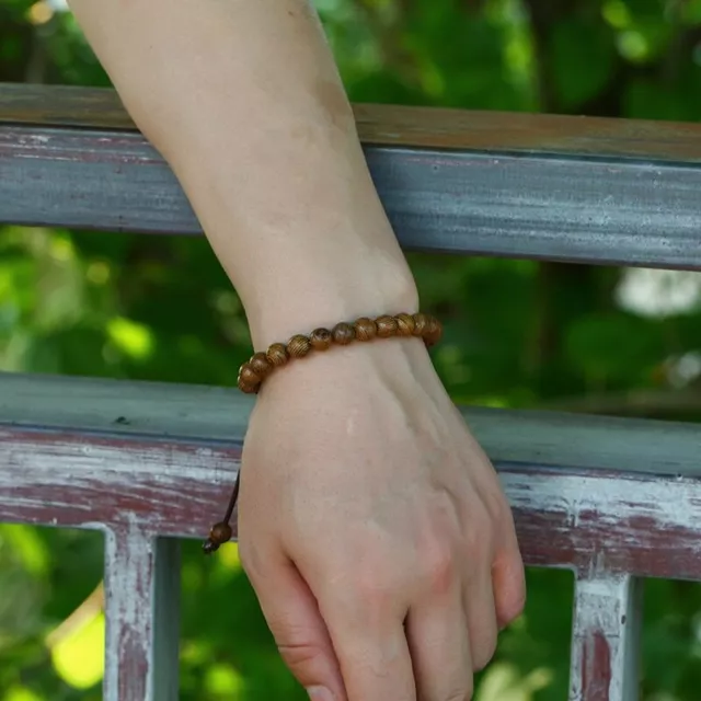 Prayer Bracelet Natural Wooden Beaded Rosary Meditation Buddha Bracelets Bangles 2