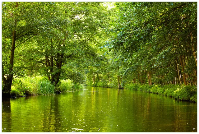 Wallario Garten Bakon Poster Zaun Sichtschutz wetterfest - Spreewald
