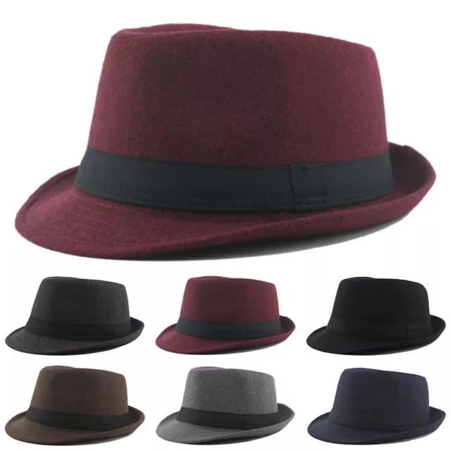 Casquettes Rondes Feutre Chapeau Melon Chapeaux Jazz Casquette Fedoras Haut R