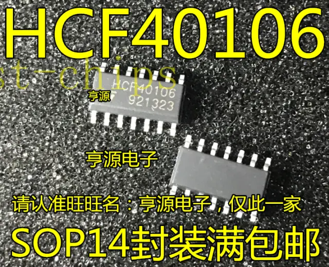 10Pcs HCF40106M013TR  HCF40106 Cmos Hex Schmitt Inverter Triggers SOP