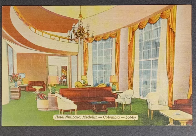 Postcard Hotel Nutibara, Medellin - Columbia - Lobby, Vintage Unused