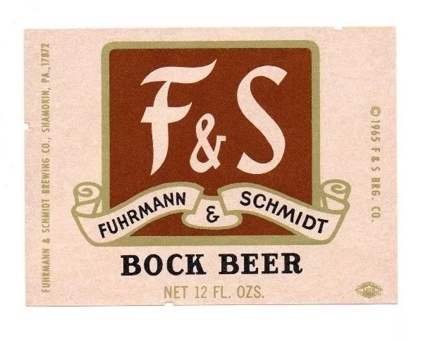 USA - Beer Label - Fuhrmann & Schmidt Brewing Co, Shamokin, PA - Bock Beer