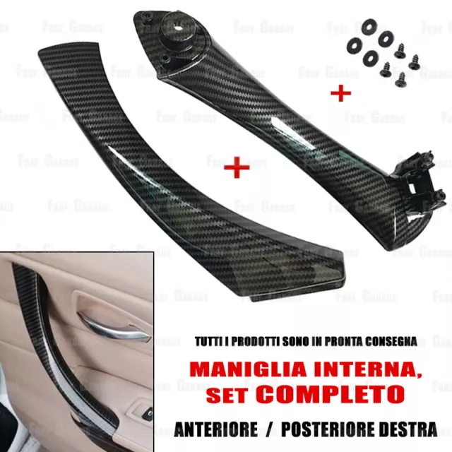 Maniglia Interna DESTRA Dx Completa per BMW Serie 3 [E90 E91 E92 E93 M3] -CARBON