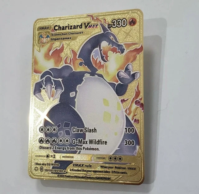 Christmas Pokmon 2512HP Gold Metal Pokmon Inspired Card  Collectible  Gift, Ungraded