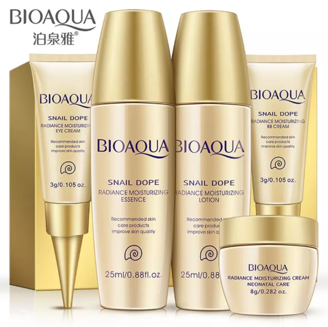 BIOAQUA 5PCS Snail Extract Skin Care Kits Serum Lotion Toner BB Cream Eye Cream