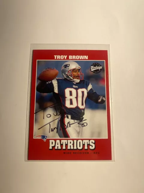 New England Patriots TROY BROWN Signed Card “To Joe”