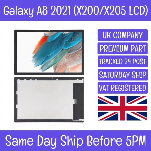 Samsung Galaxy Tab A8 10.5 2021 X200 X205 Black LCD Display Screen Digitizer