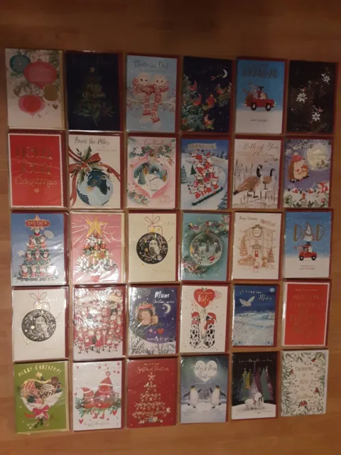 Brand New Job Lot Of 180 Mixed Abacus Sealed Christmas Cards