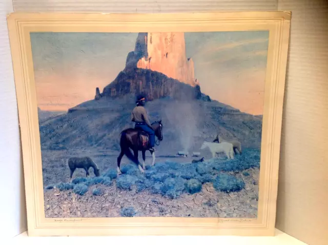 NAVAJO ARTIST Gerard Curtis Delano Lithograph 1949 Navajo Encampment hand signed