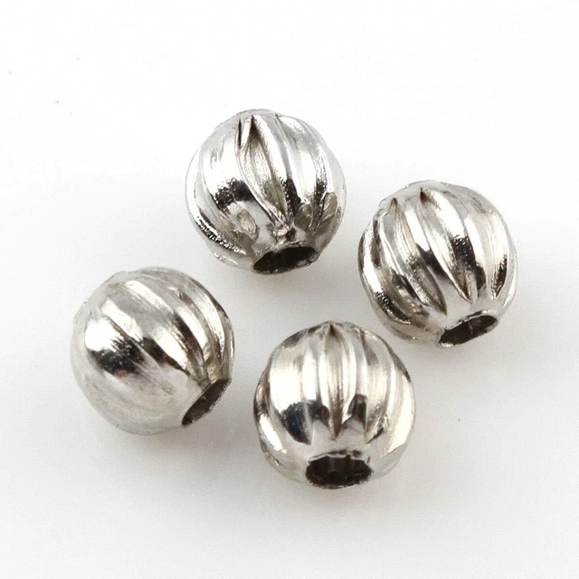 Lot De 100 Perles Intermédiaires En Métal Argenté Vieilli - Pour