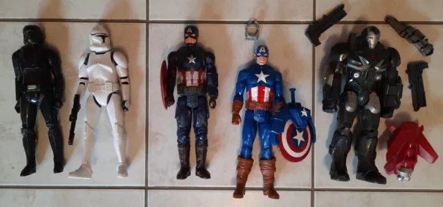 Marvel Star Wars Figuren von Hasbro. 5 Stück 30 cm. Capt. america, Storm Trooper