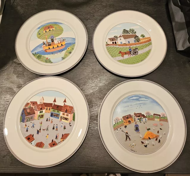 Villeroy Boch Design Naif  10 1/2"  Dinner  Plates- 4 each (Price Reduced)