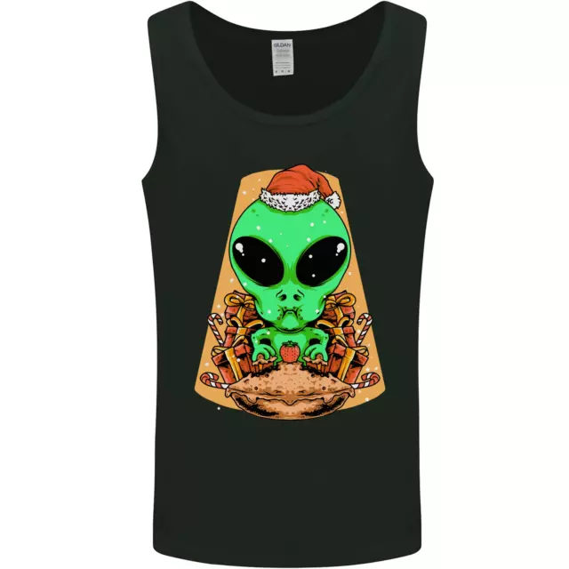 Christmas Alien UFO Santa Space Ship Funny Mens Vest Tank Top